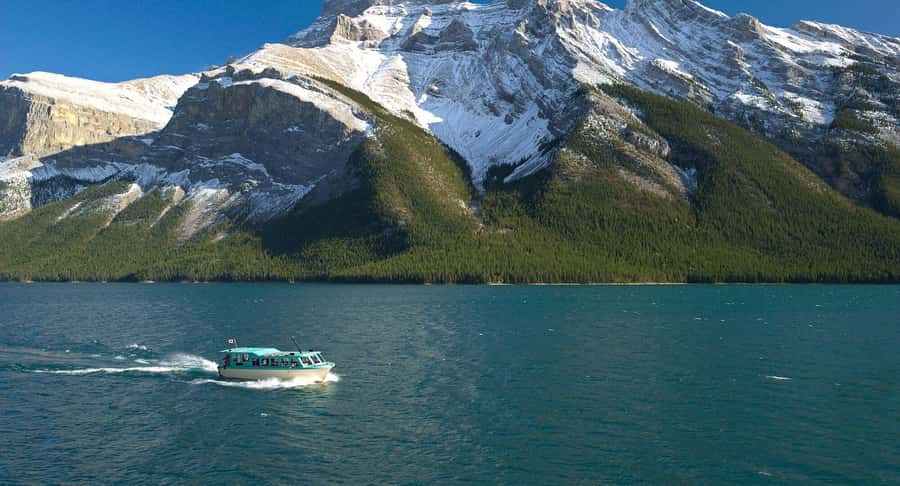 Discover the Best of Banff: Lakes, Mountains, Gondola Ride - Two Jack Lake and the Hoodoos Viewpoint: calm water, weird rock