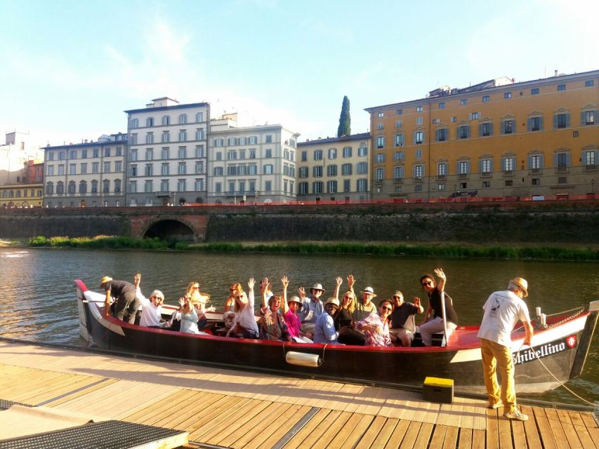 Florence: Guided Gondola Boat Tour with a Glass of Wine - The river route: Uffizi area, Vasari Corridor views, and bridge highlights
