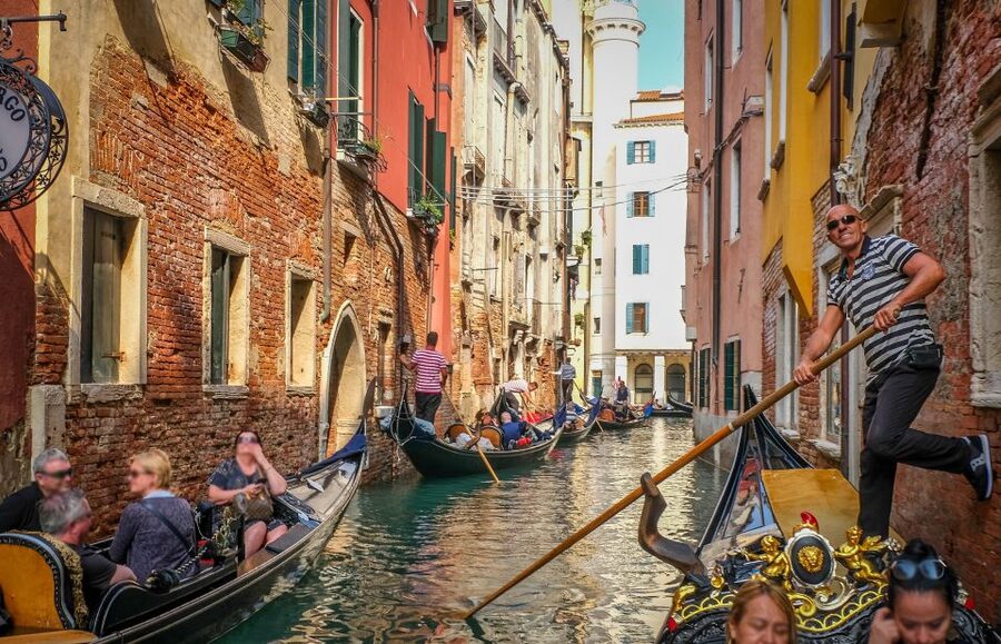 Venice: Shared Gondola Ride through the Lagoon City - San Moisè Church: the narrow canals feel personal here